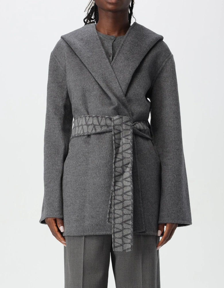 Hooded Wrap Coat Belted