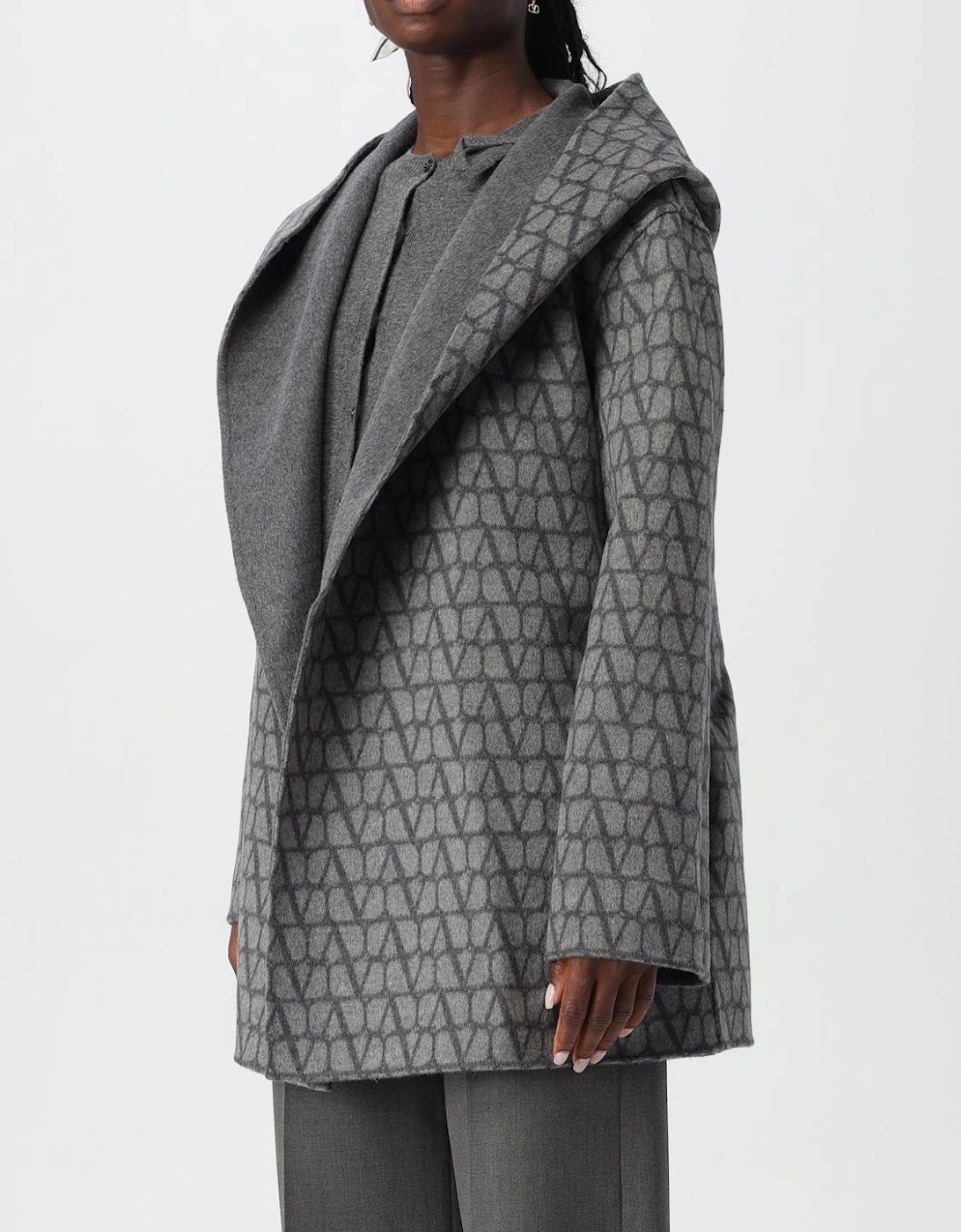 Hooded Wrap Coat Belted