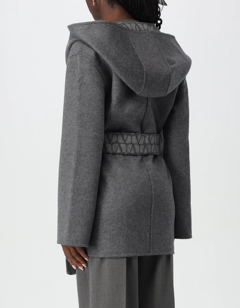 Hooded Wrap Coat Belted