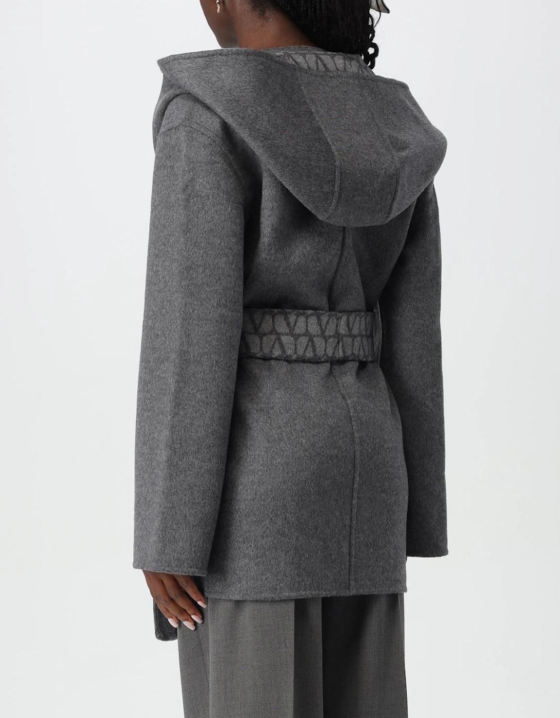 Hooded Wrap Coat Belted