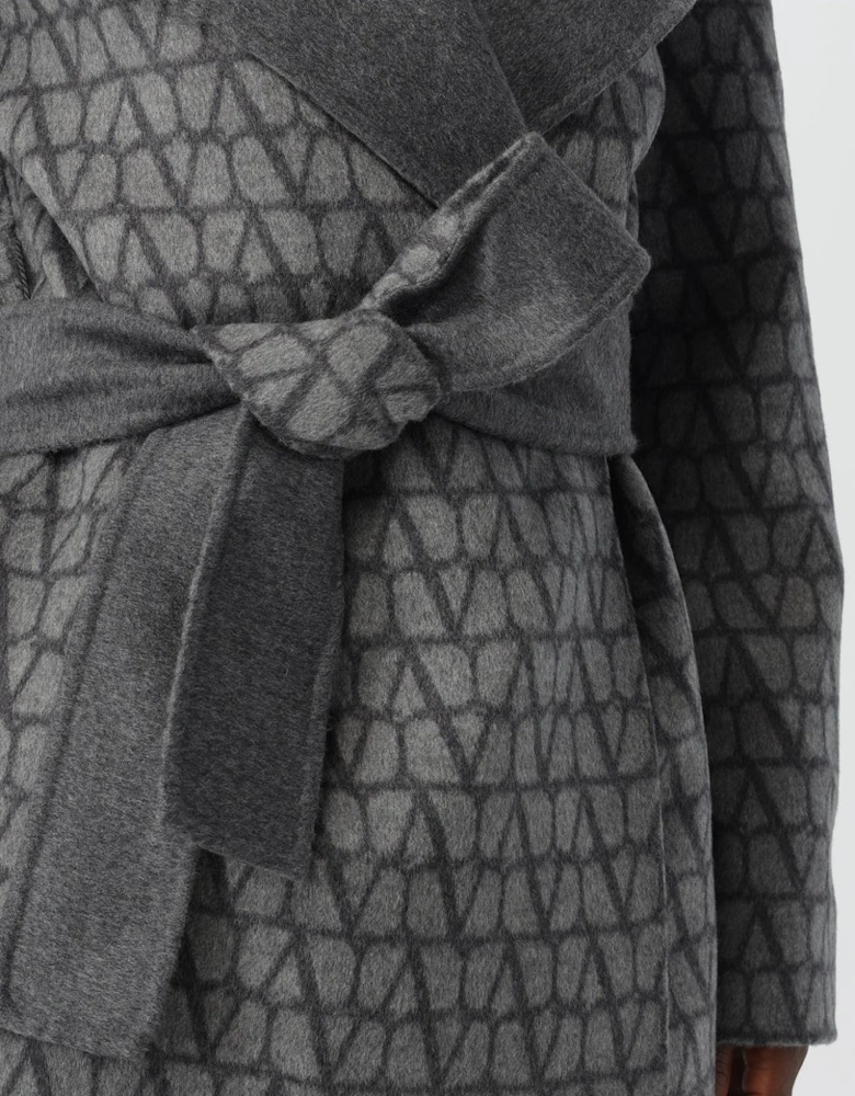 Hooded Wrap Coat Belted