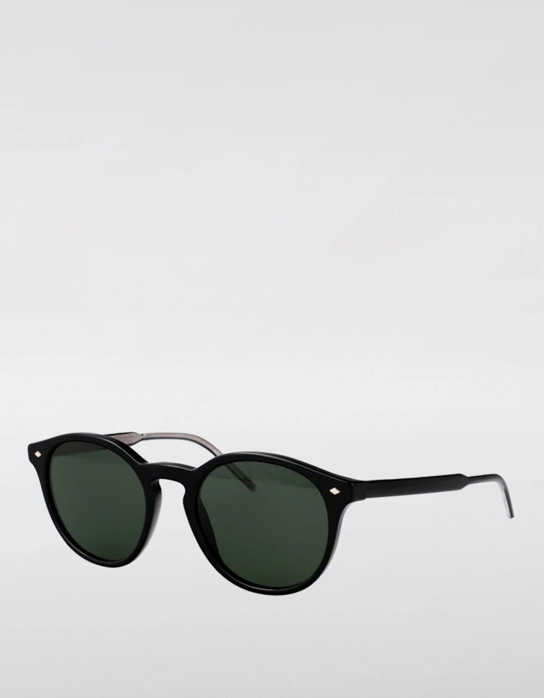 Round Sunglasses Grey Acetate Frame