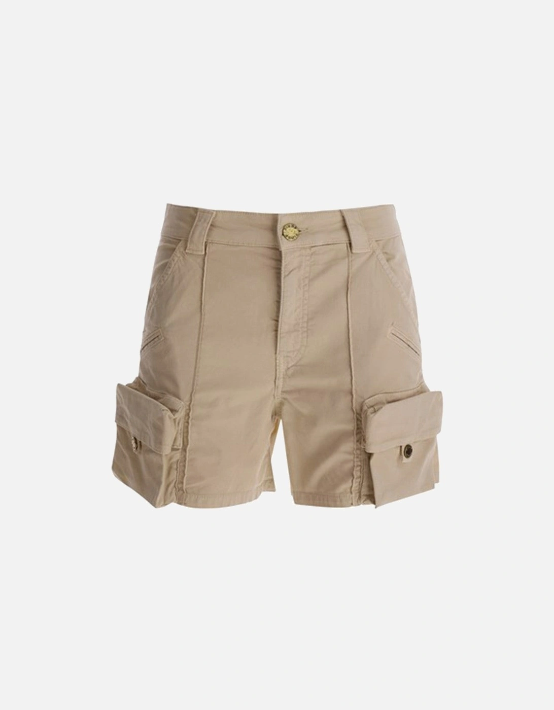 Cotton Plain Shorts with Multiple Pockets