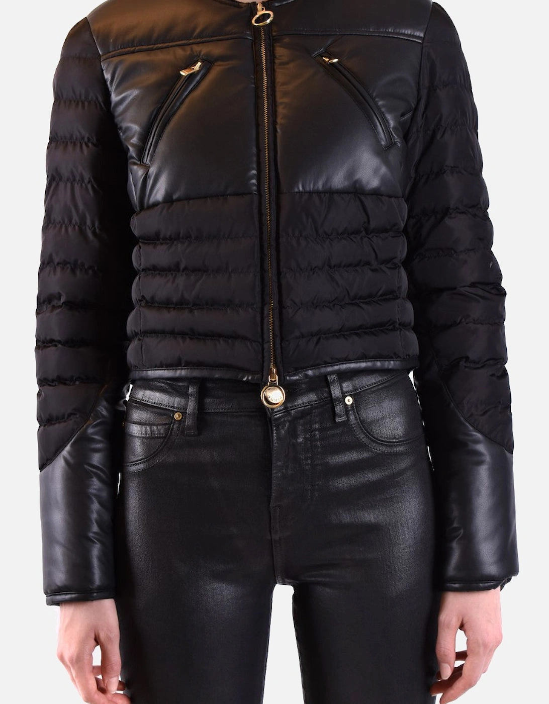 Plain Zip-Front Long Sleeve Jacket