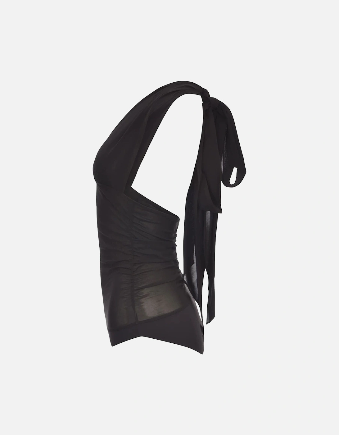 Sleeveless V-Neck Lace-Up Top