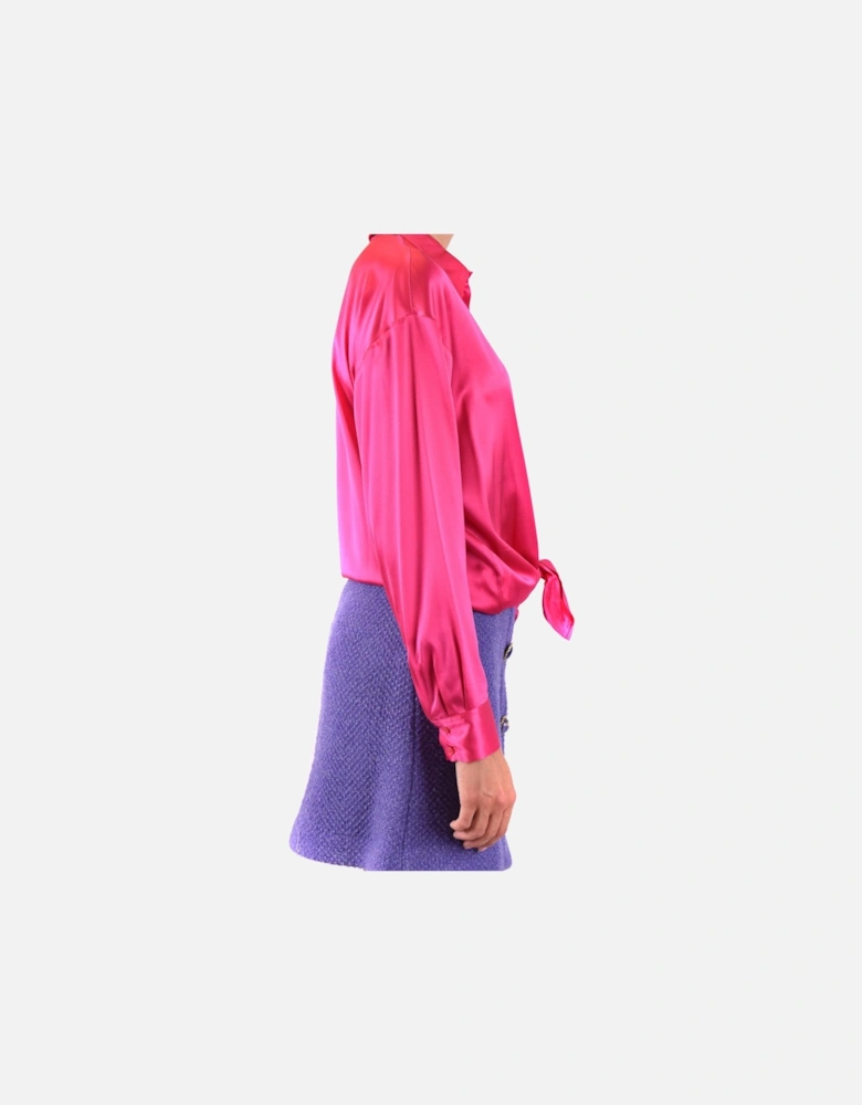 Silk Blend Classic Collar Long Sleeve Shirt