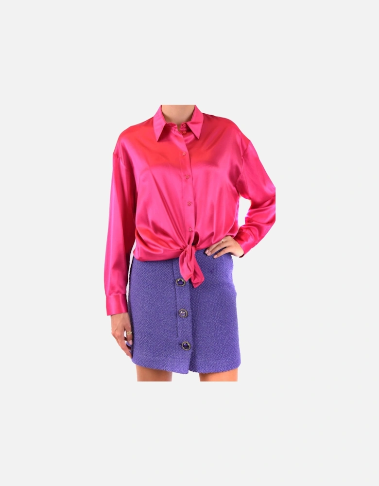 Silk Blend Classic Collar Long Sleeve Shirt