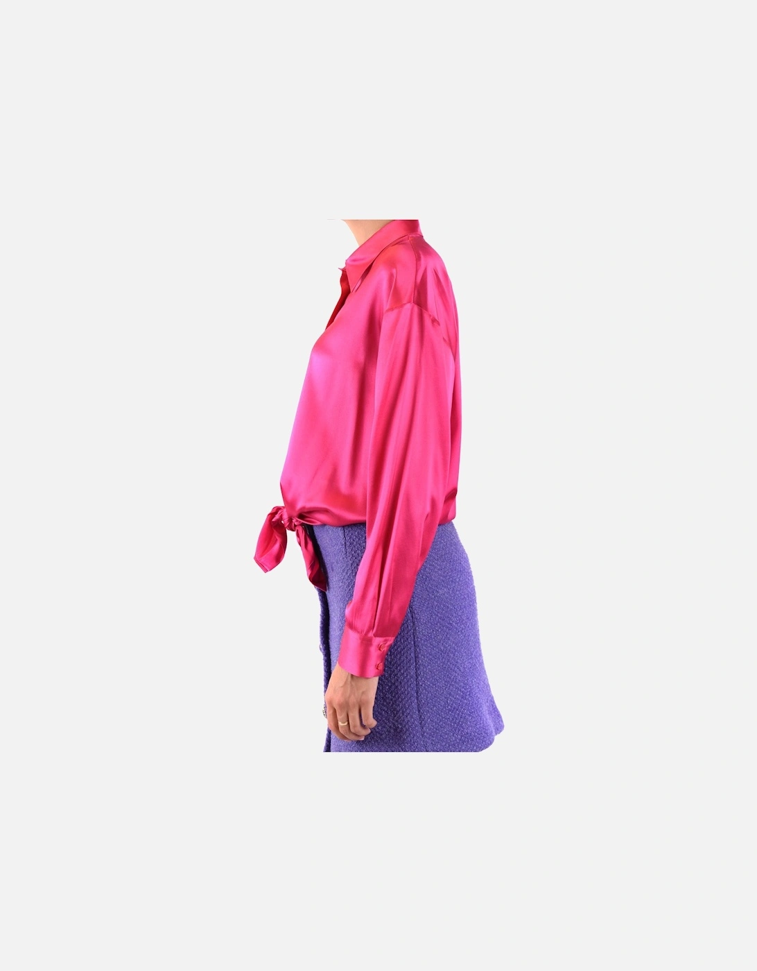Silk Blend Classic Collar Long Sleeve Shirt