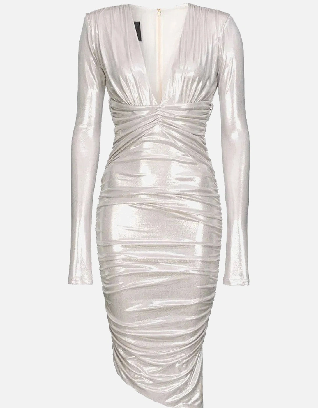 V-Neck Long Sleeve Zip Fastening Dress, 4 of 3