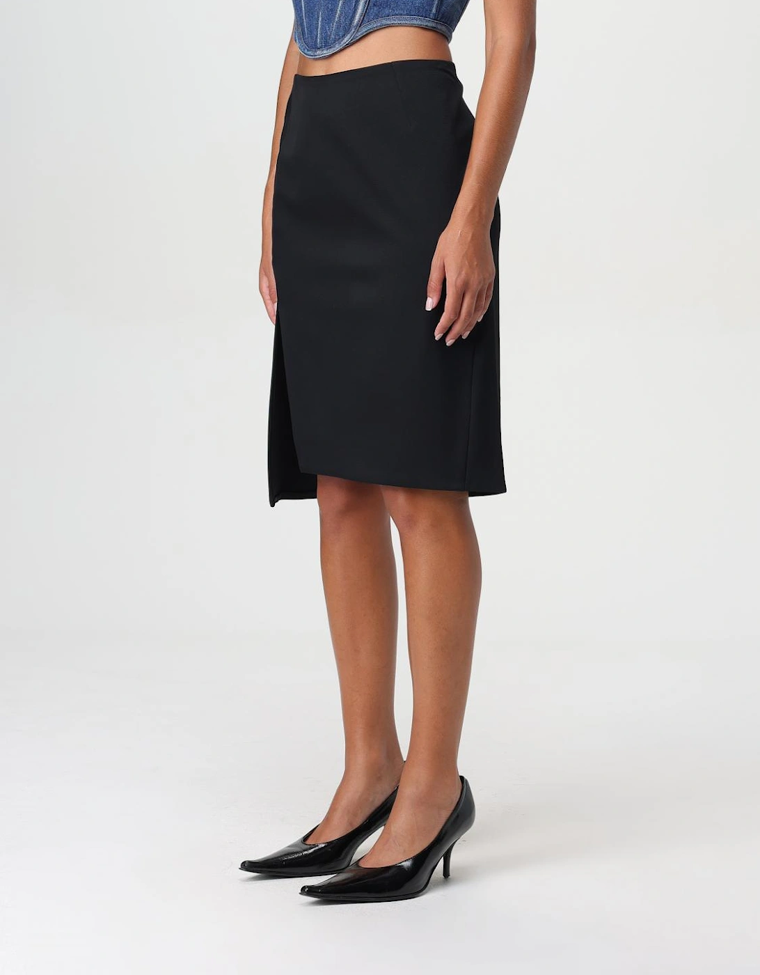 Tailored Pencil Skirt with Side Slit