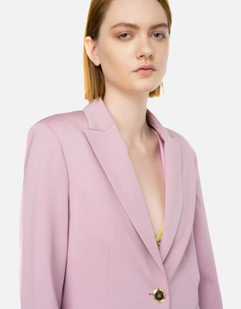 Lapel Collar Buttoned Blazer with Front Pockets