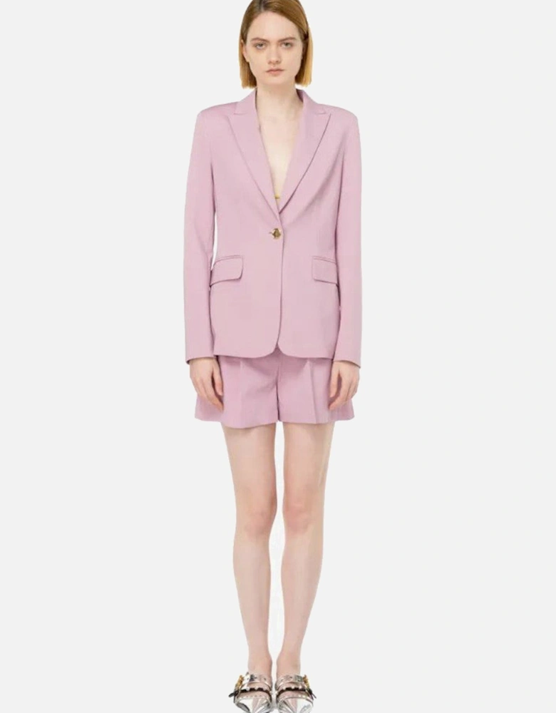 Lapel Collar Buttoned Blazer with Front Pockets