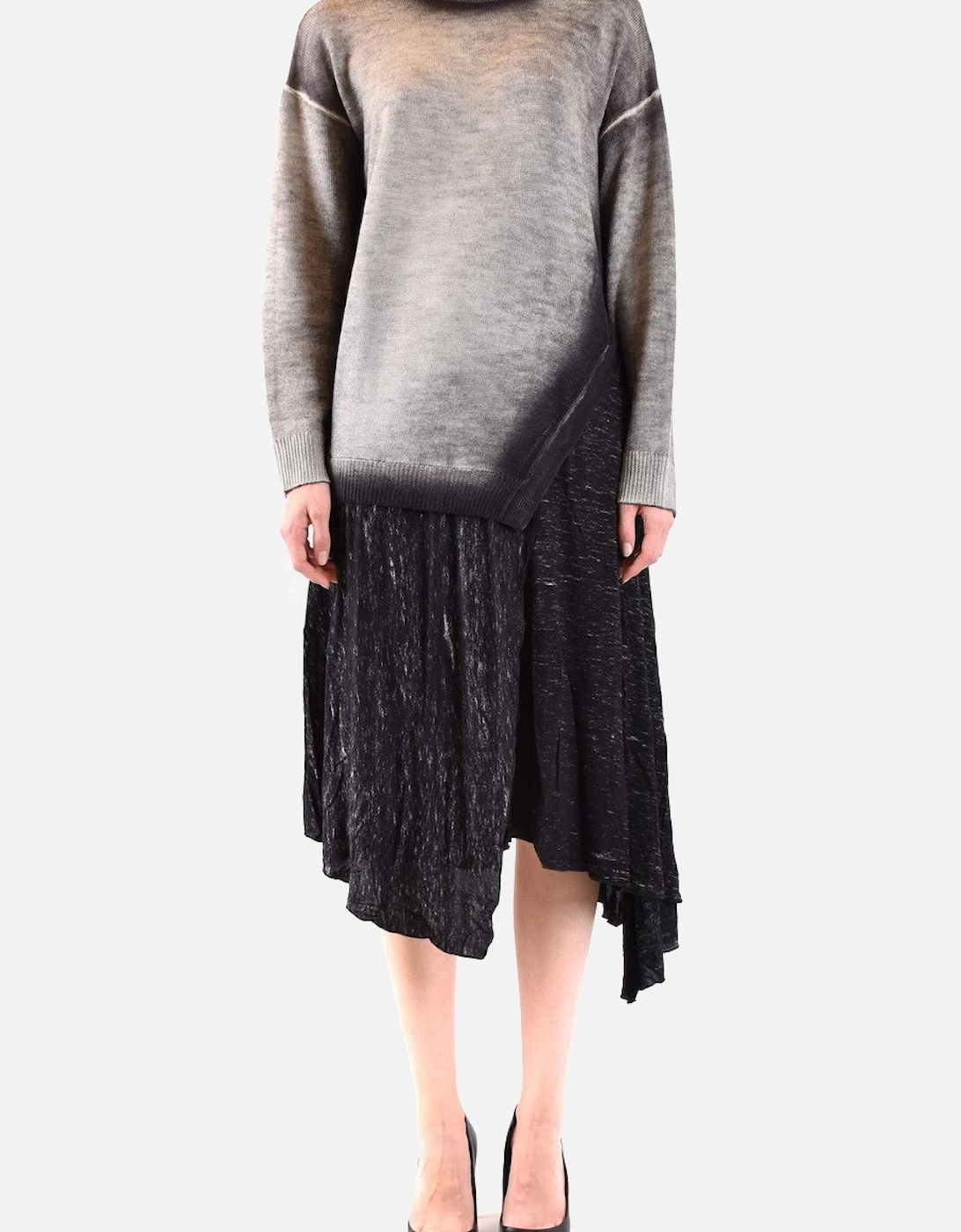 Round Neck Long Sleeve Plain Dress