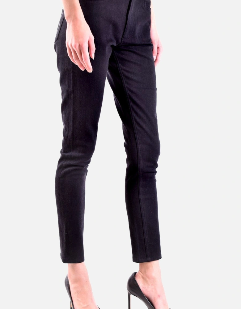 Plain Zip and Button Trousers with Pockets