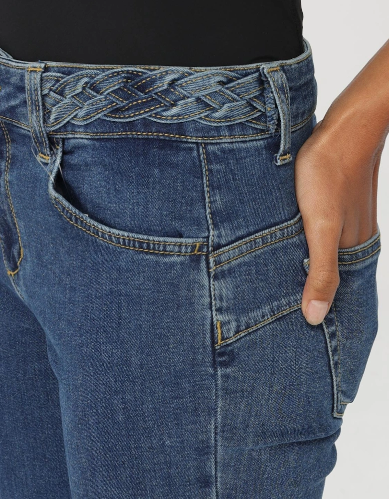 Bootcut Jeans Braided Waistband
