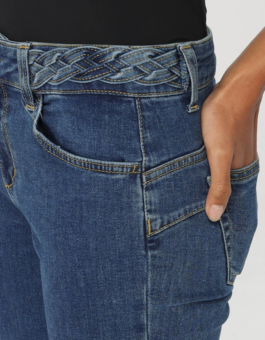 Bootcut Jeans Braided Waistband