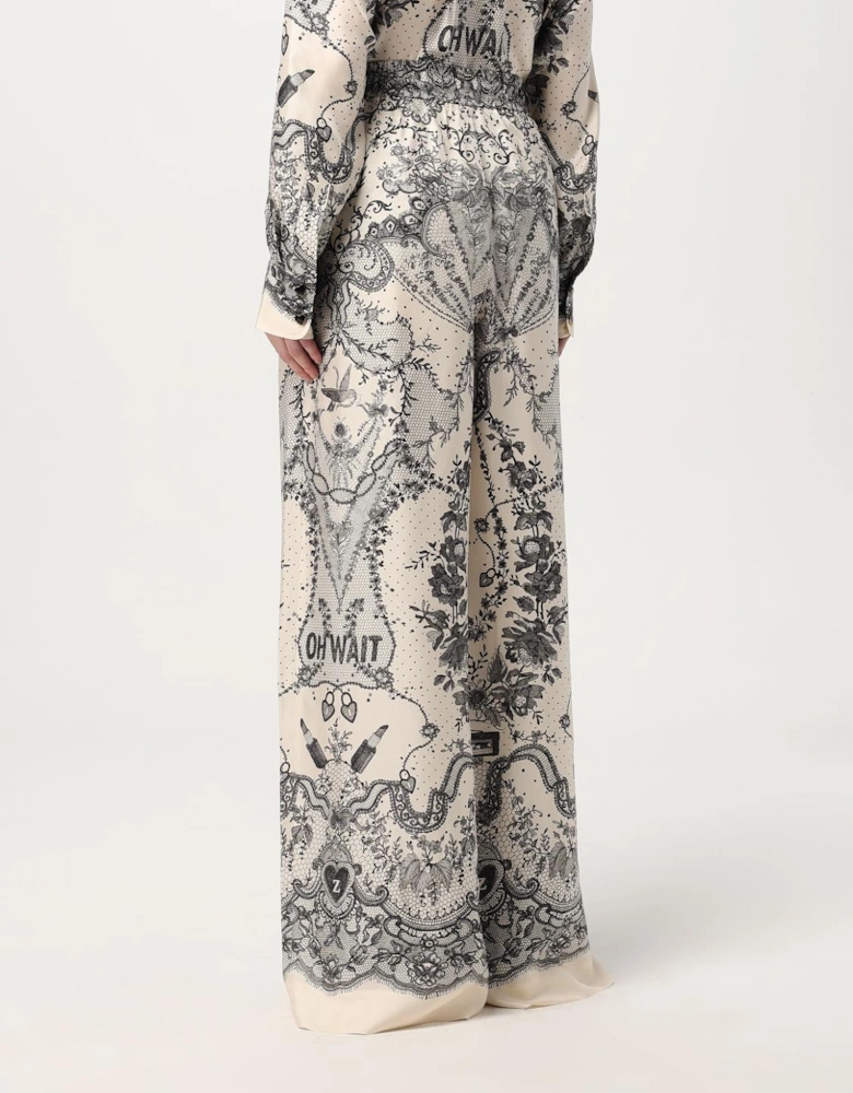Lace Print Wide Leg Pants