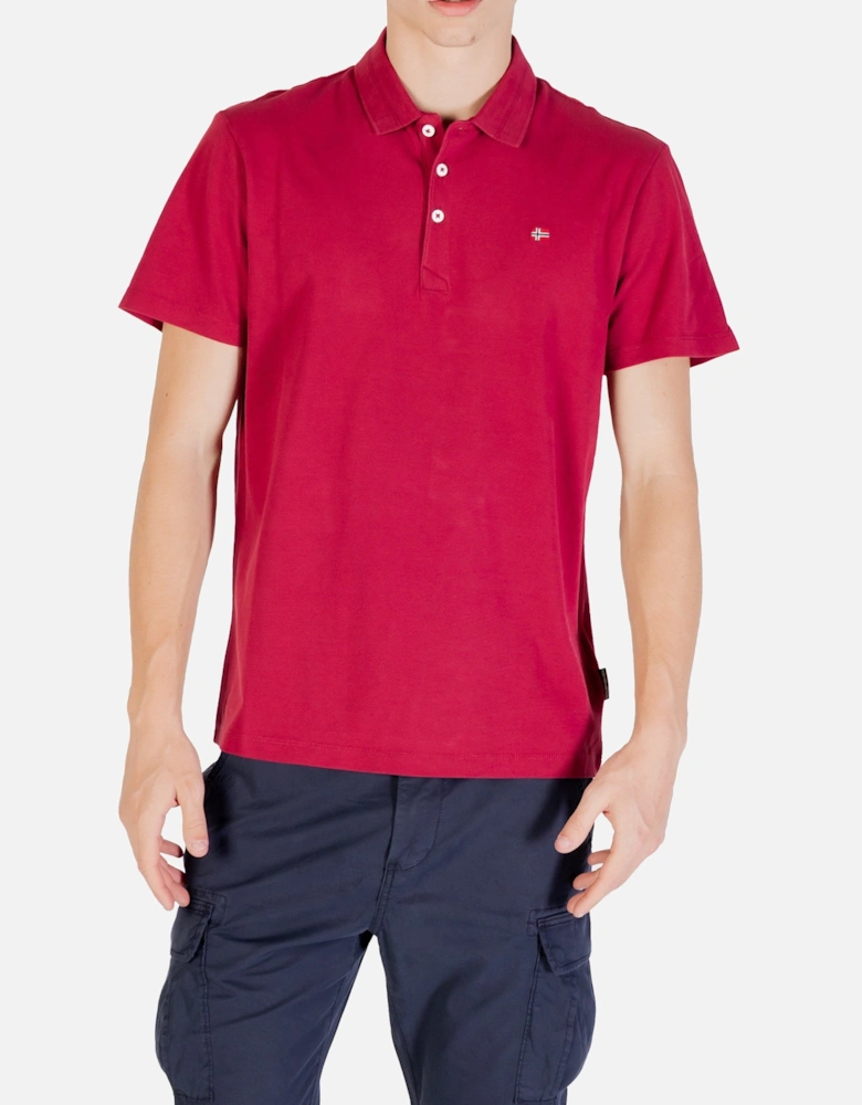 Plain Short Sleeve Polo Shirt with Button Fastening