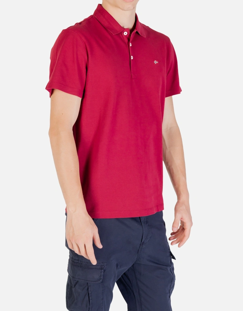 Plain Short Sleeve Polo Shirt with Button Fastening