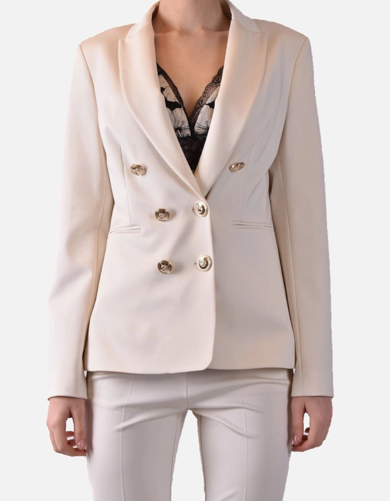 Tailored Lapel Collar Blazer with Front Pockets and Button Fastening