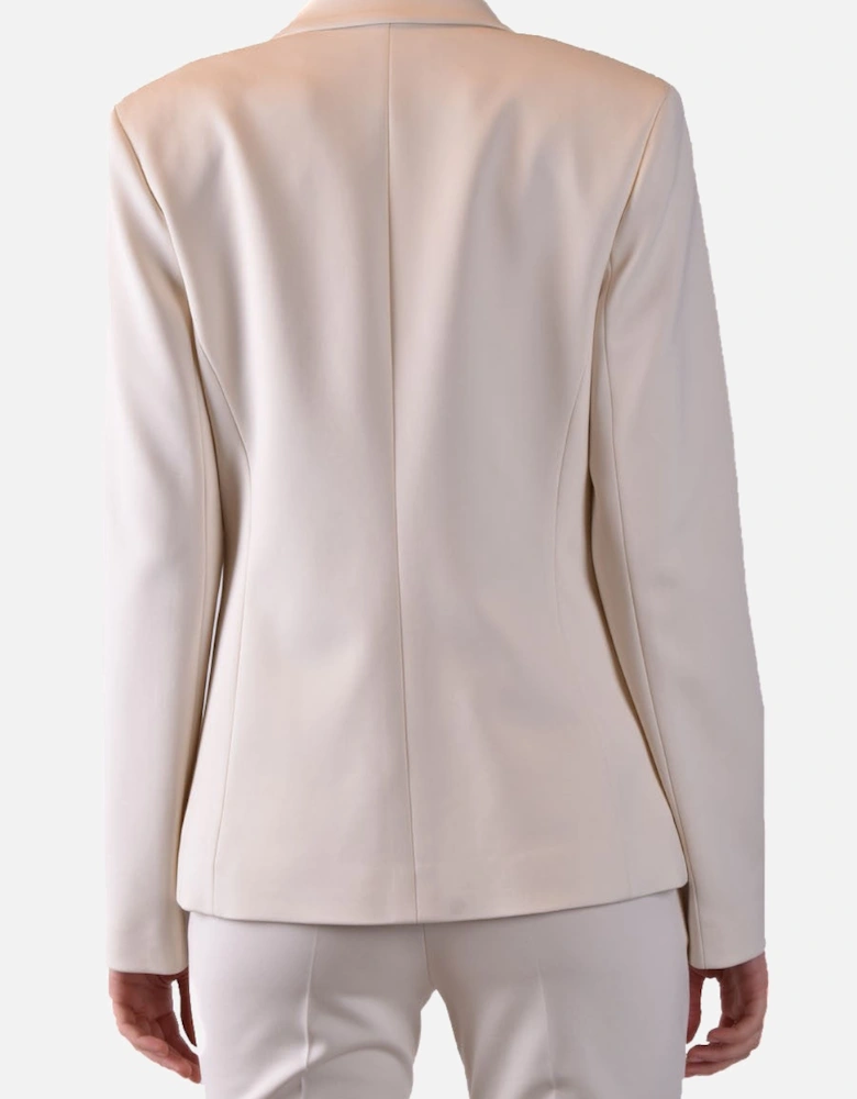 Tailored Lapel Collar Blazer with Front Pockets and Button Fastening
