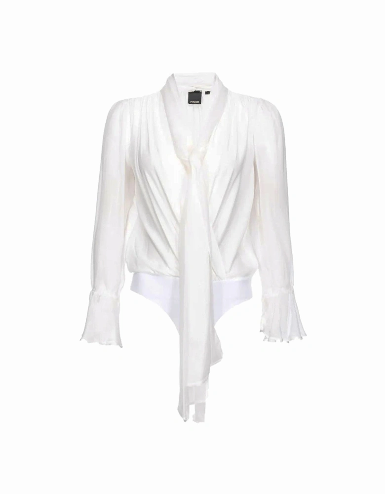 Low-Cut V-Neck Long Sleeve Top