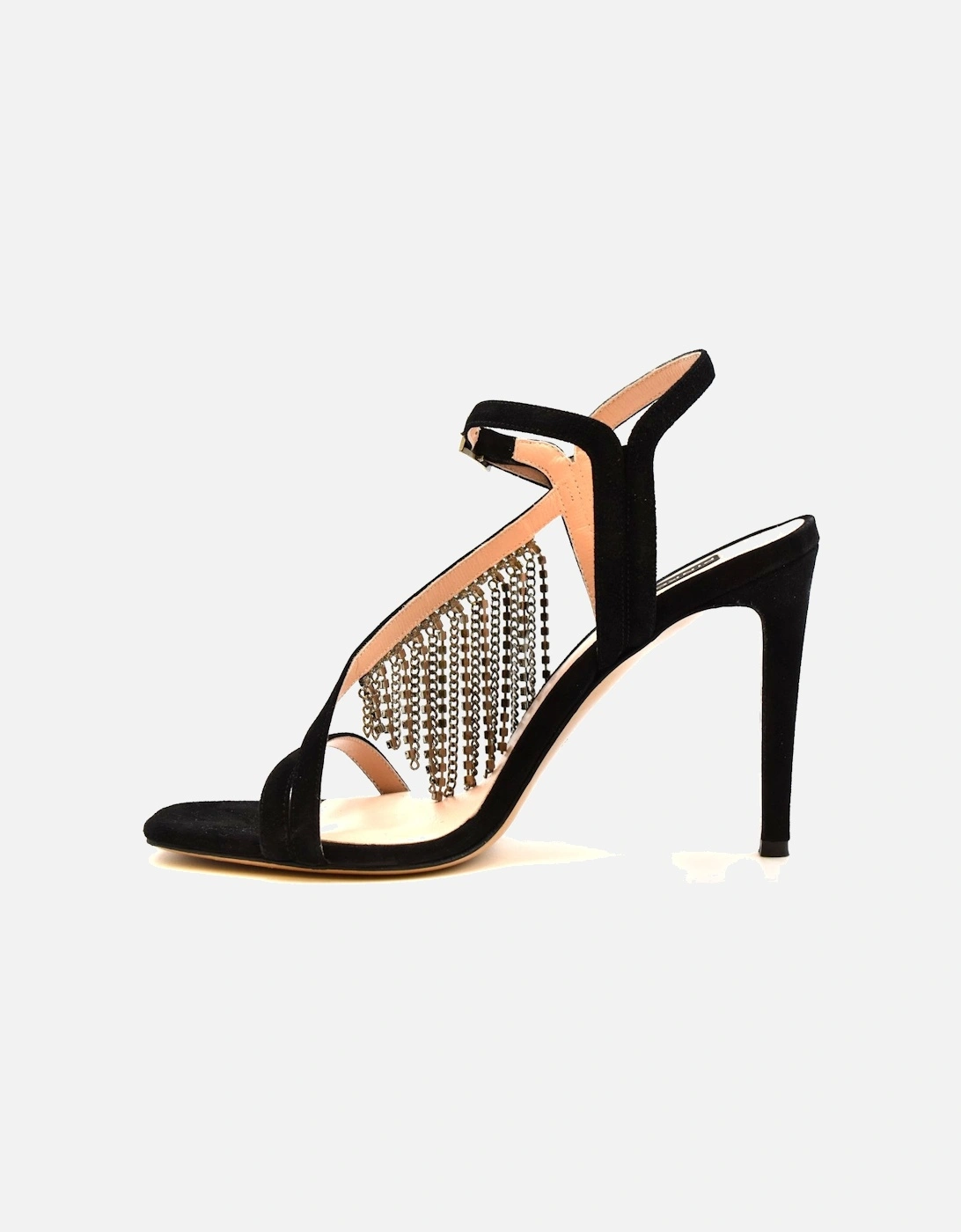 Stiletto Suede Sandals with Buckle and Bow