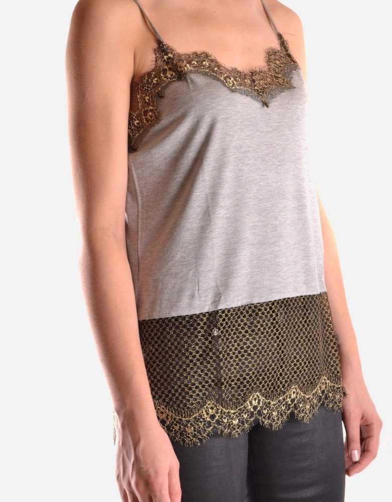 Plain Strap Detail Top with Sleeves