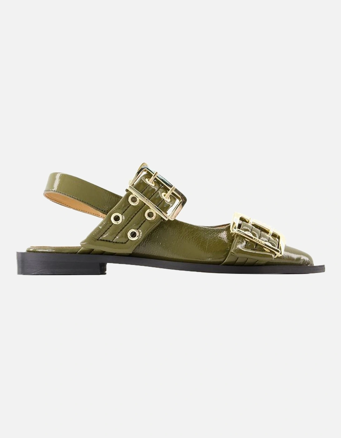 Double Buckle Patent Leather Sandals, 4 of 3