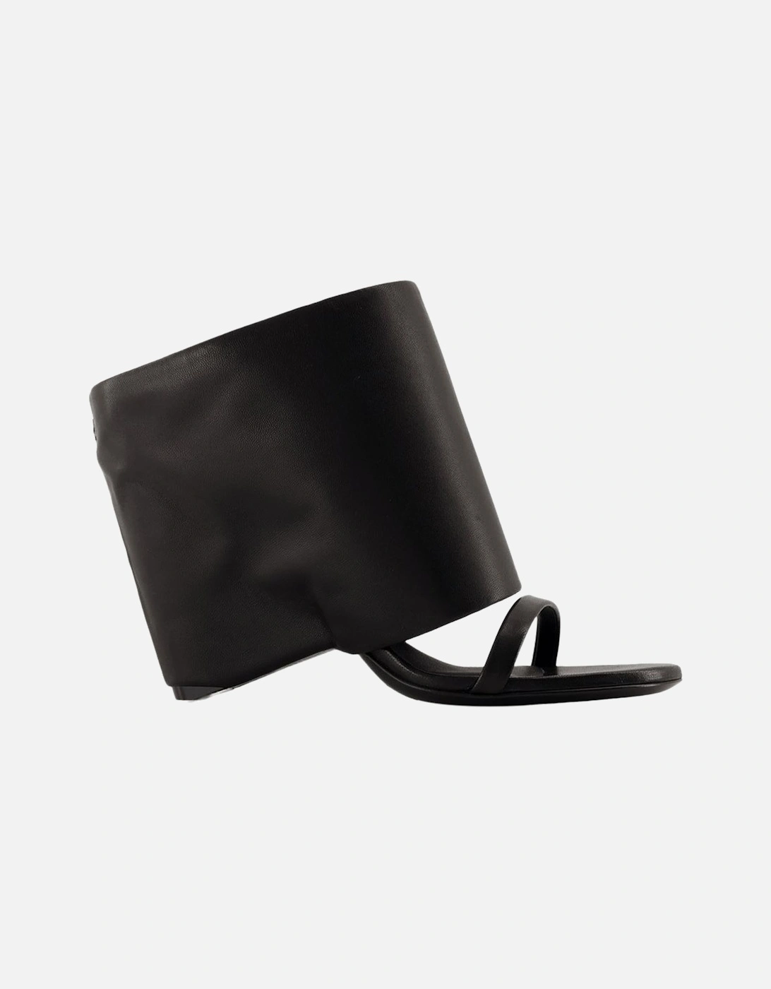 Leather Cuff Sandals Mid Heel, 4 of 3