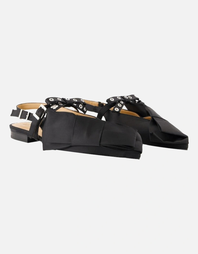 Satin Bow Slingback Flats
