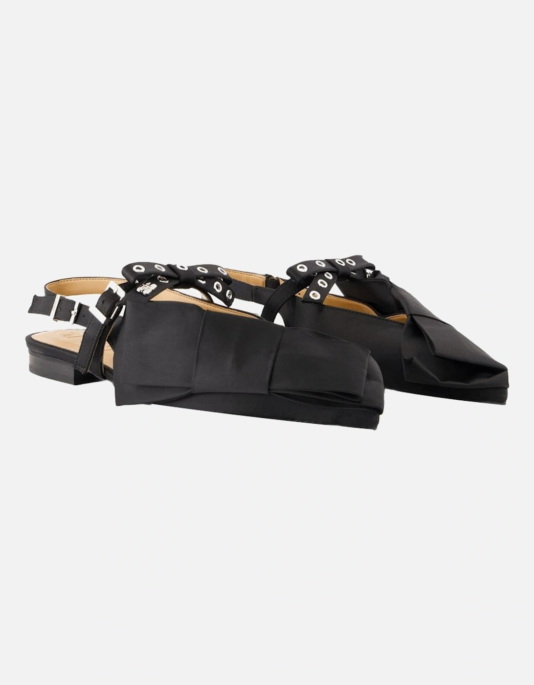 Satin Bow Slingback Flats