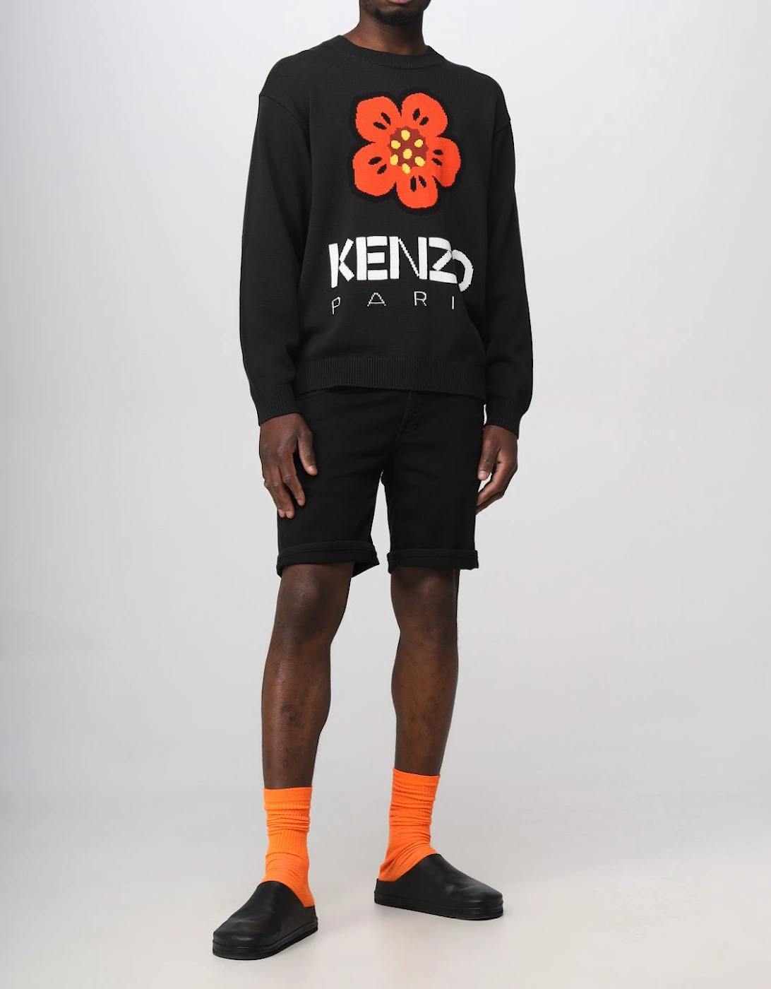 Flower Knit Sweater Crew Neck