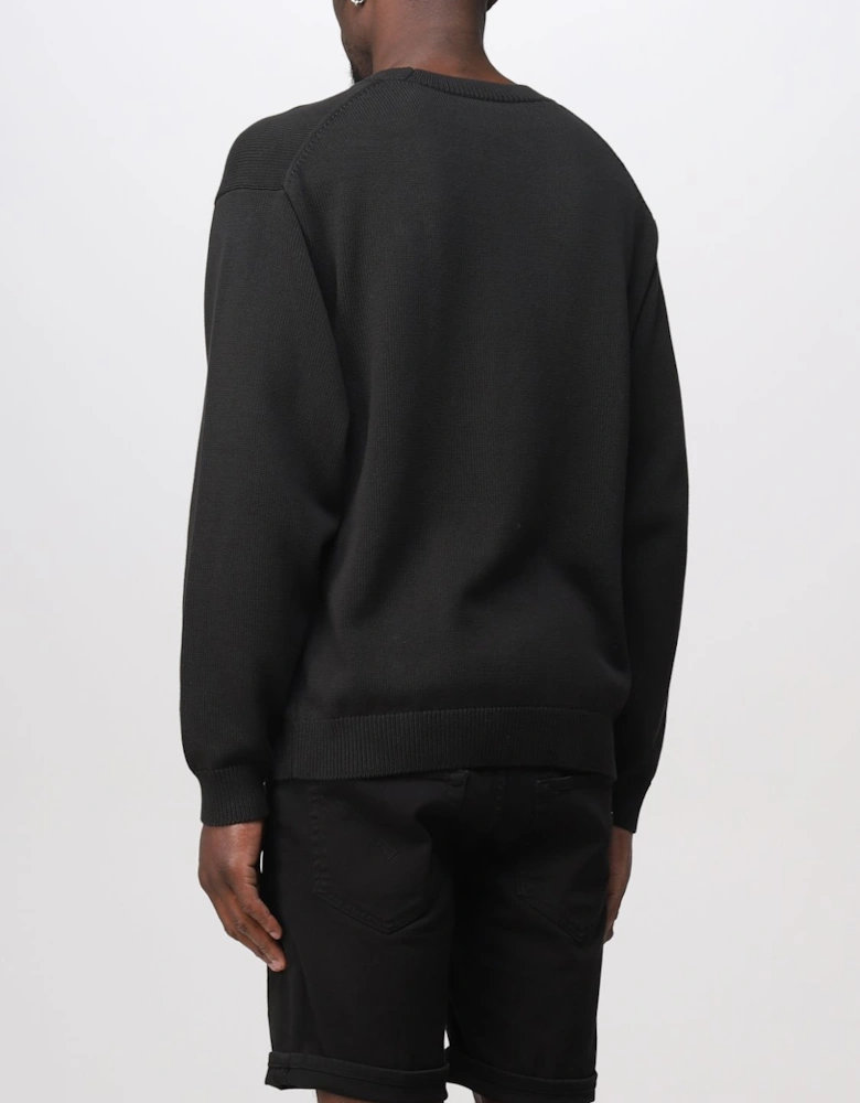 Flower Knit Sweater Crew Neck