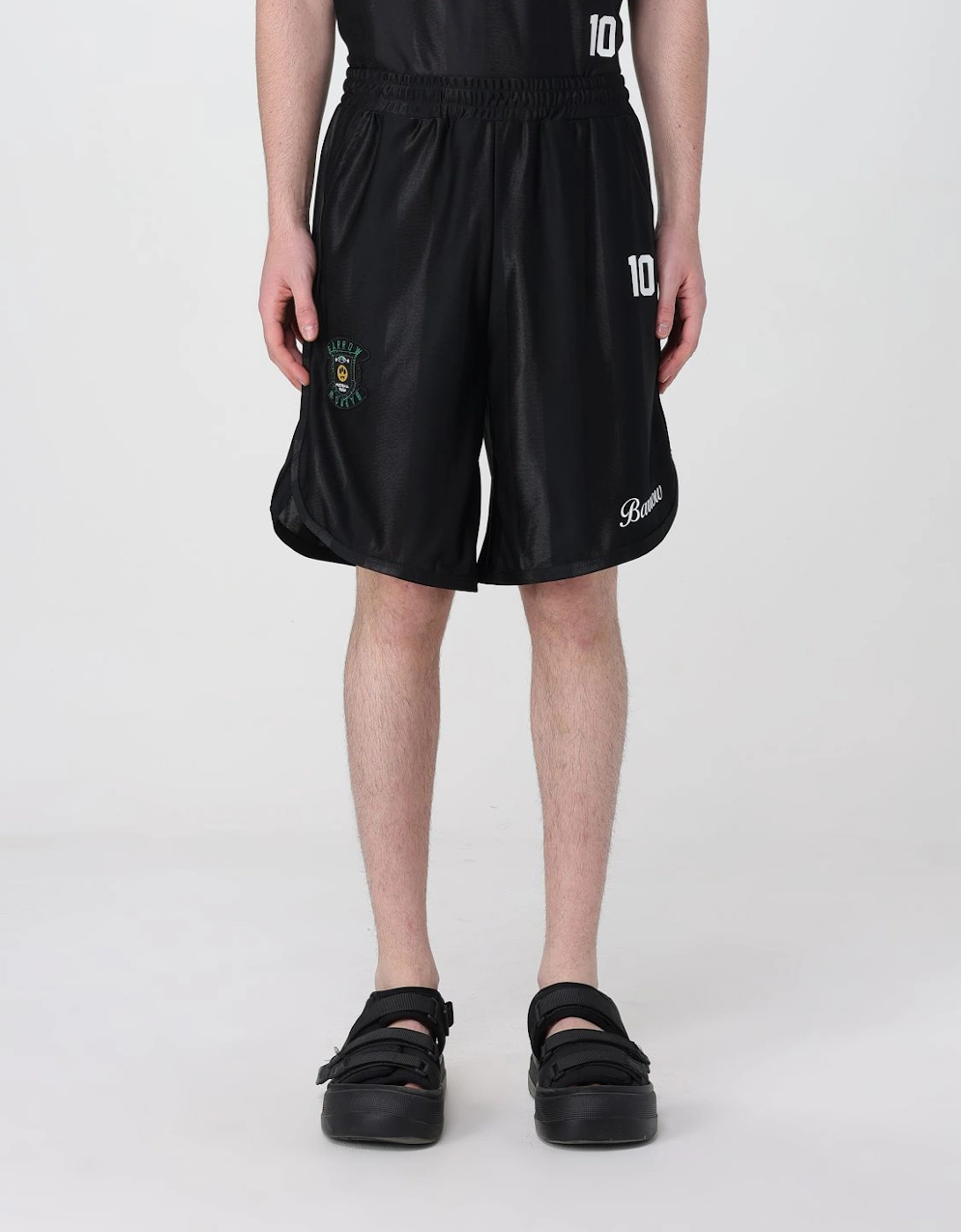 Athletic Shorts with Embroidered Patch