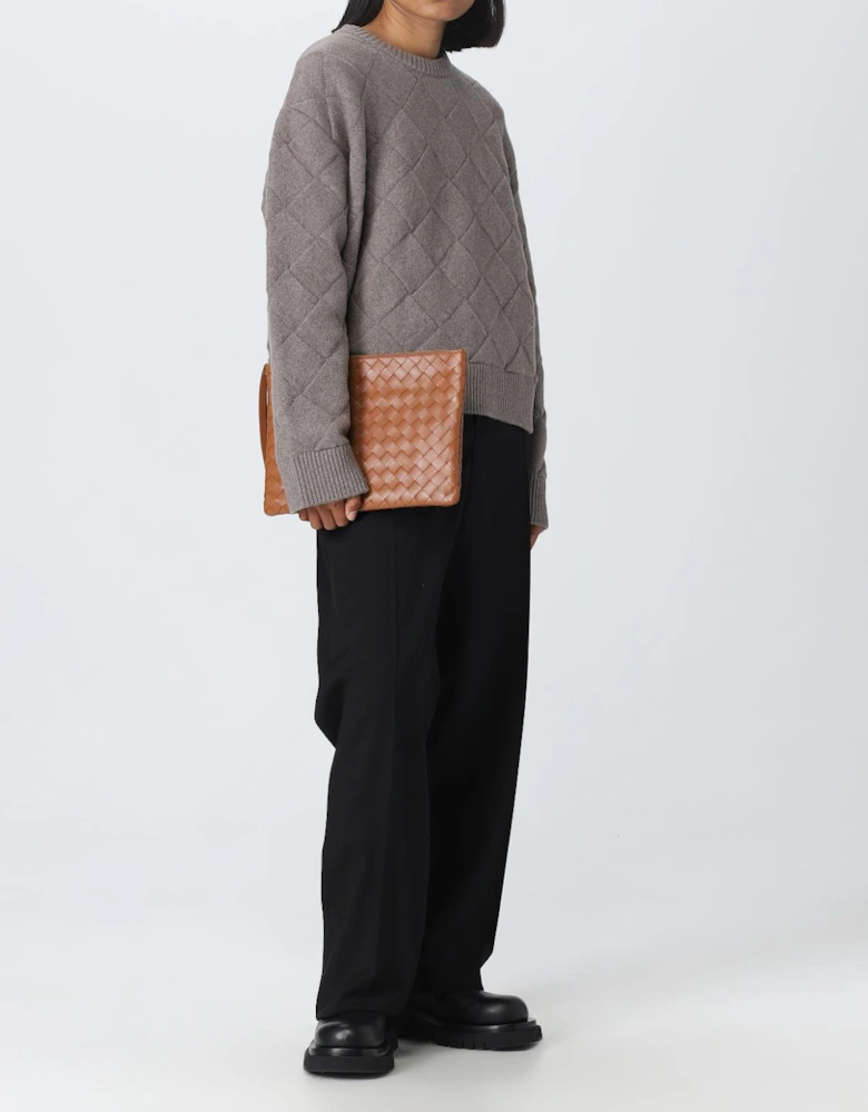 Quilted Cashmere Pullover Sweater