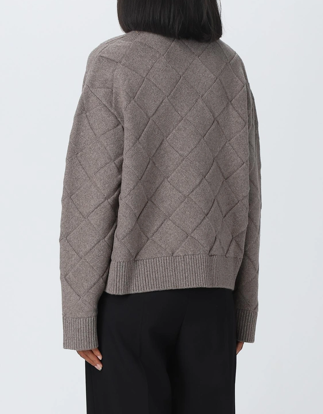 Quilted Cashmere Pullover Sweater