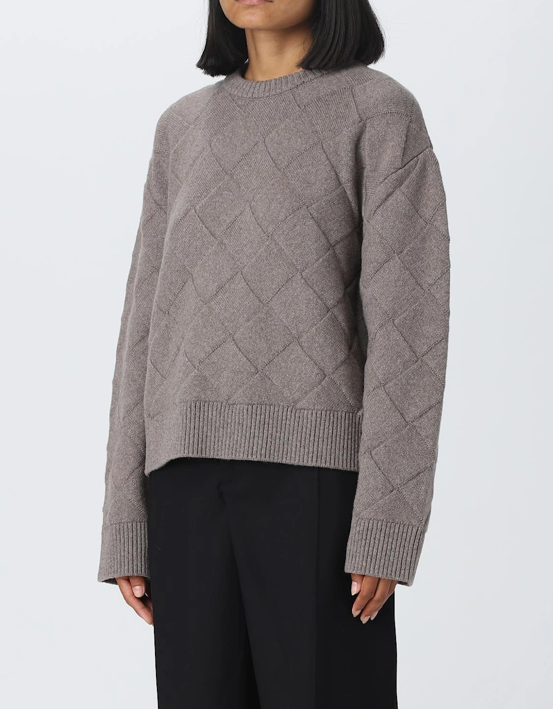 Quilted Cashmere Pullover Sweater