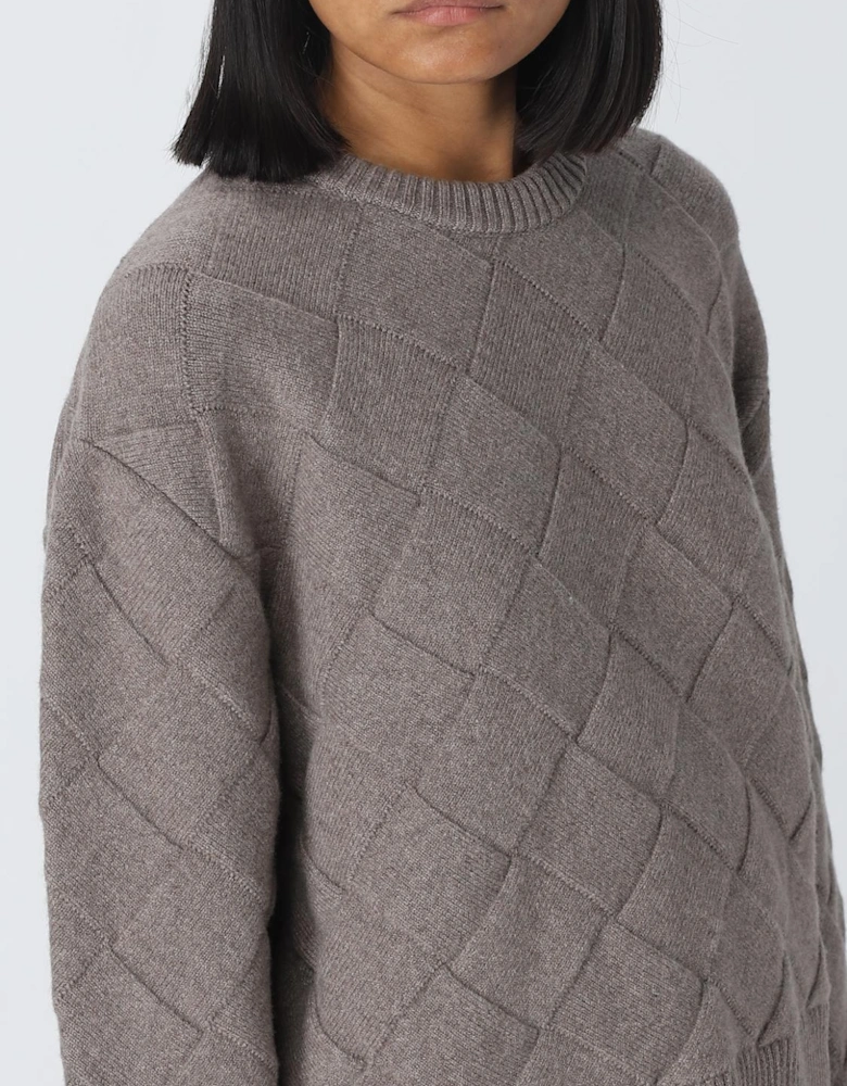 Quilted Cashmere Pullover Sweater