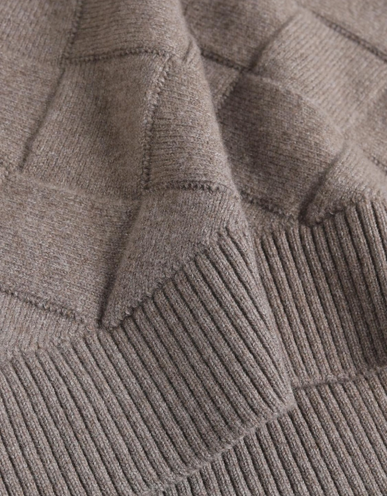 Quilted Cashmere Pullover Sweater