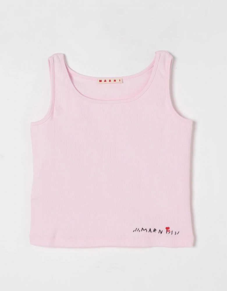 Ribbed Tank Top with Embroidered Logo