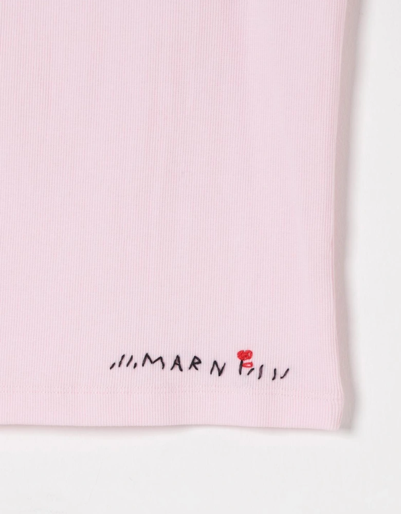 Ribbed Tank Top with Embroidered Logo