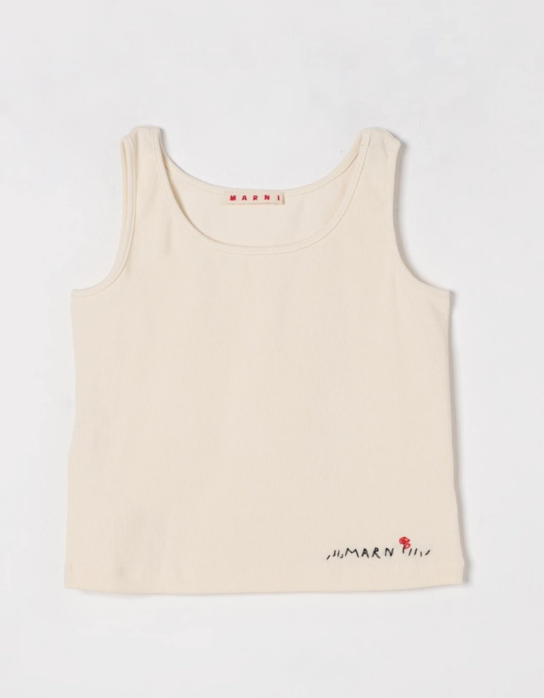 Ribbed Tank Top with Embroidered Logo