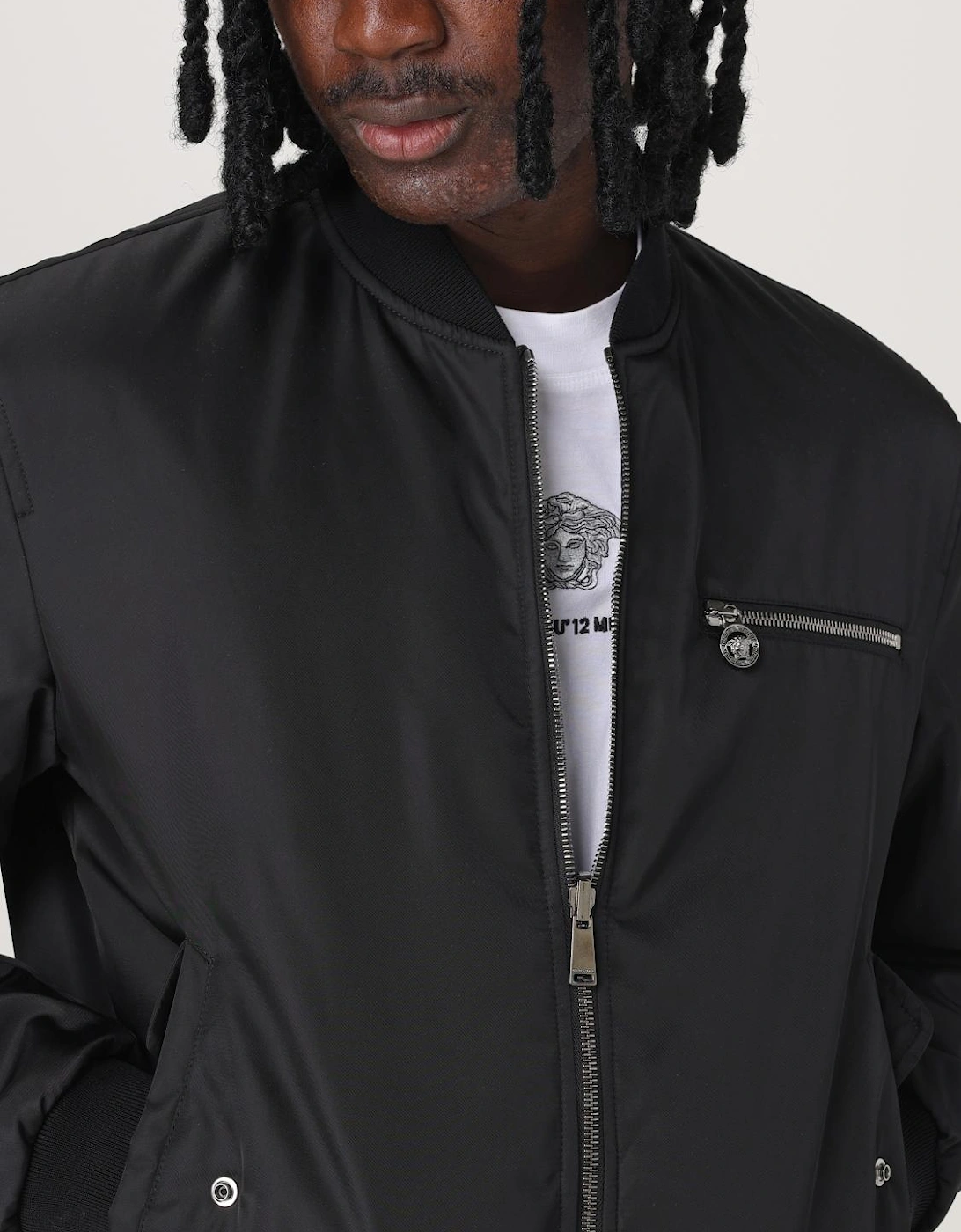 Chain Print Bomber Jacket
