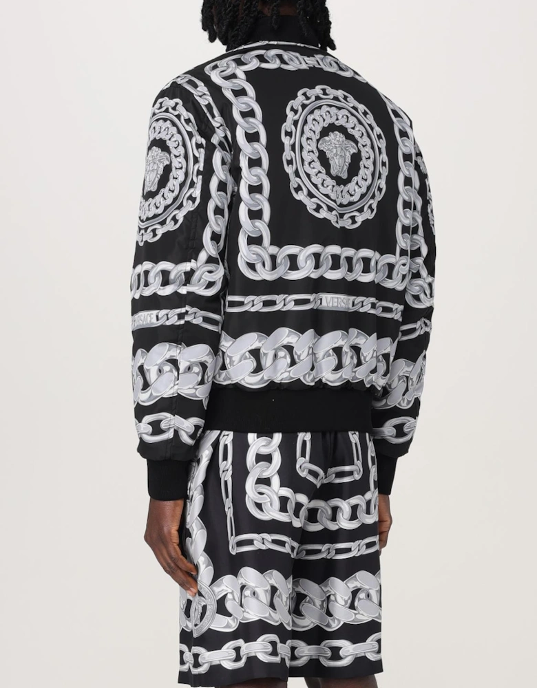 Chain Print Bomber Jacket