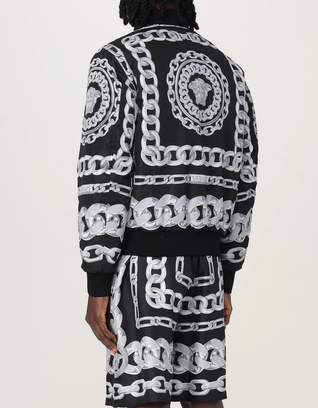 Chain Print Bomber Jacket