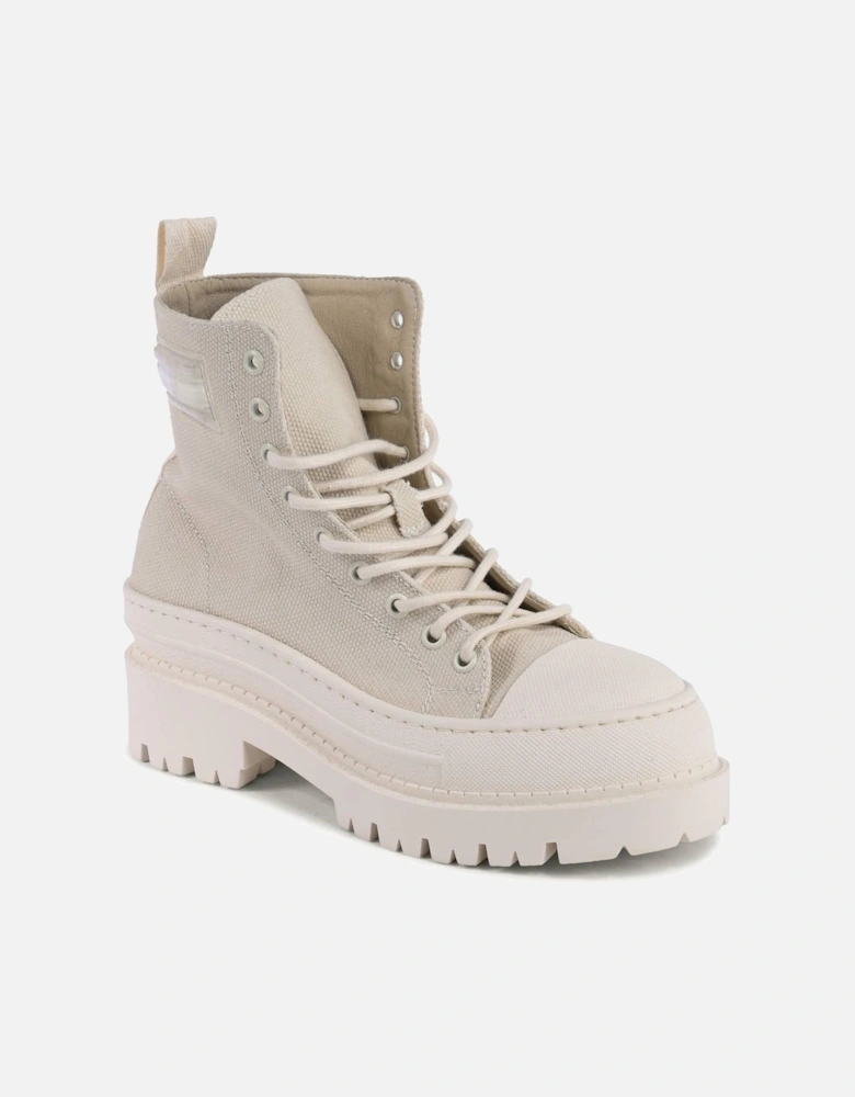Canvas Ankle Boots Platform