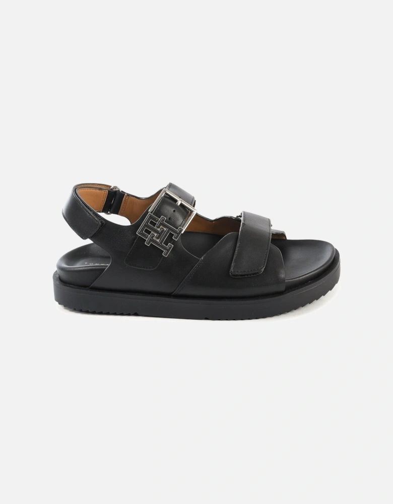 Leather Flat Sandals Buckle Detail