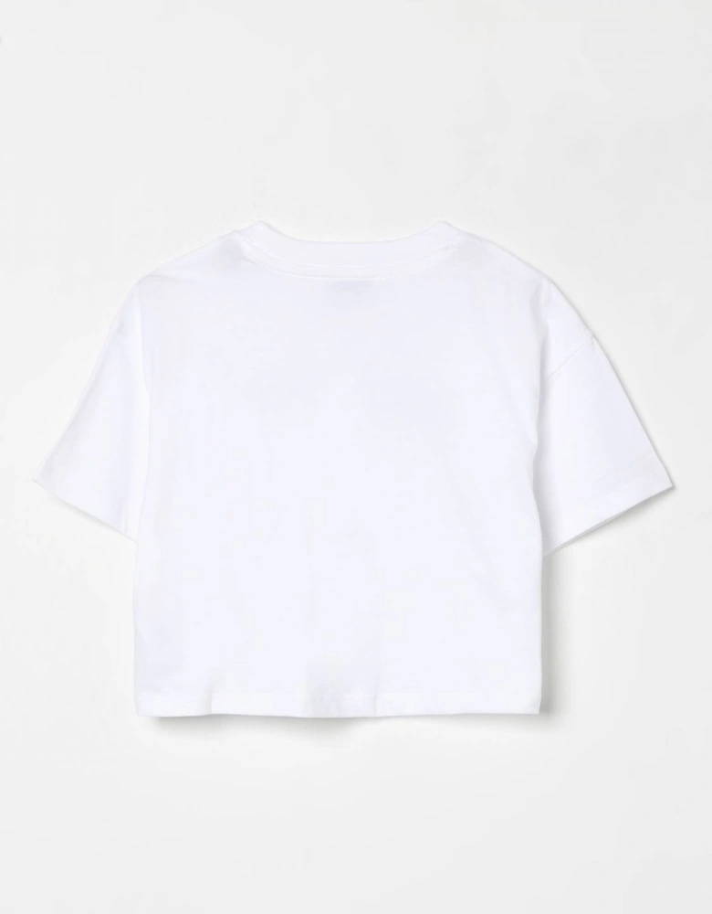 Cropped RhinestoneEmbellished Tee