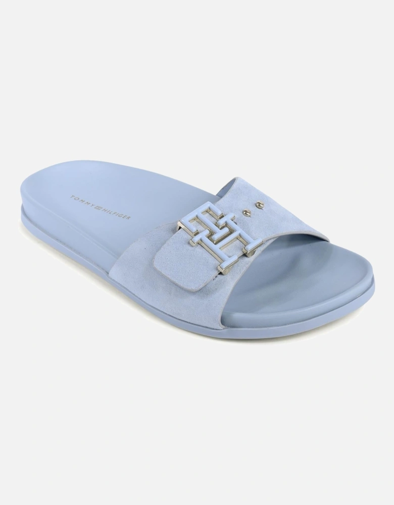 Suede Leather Slide Sandals